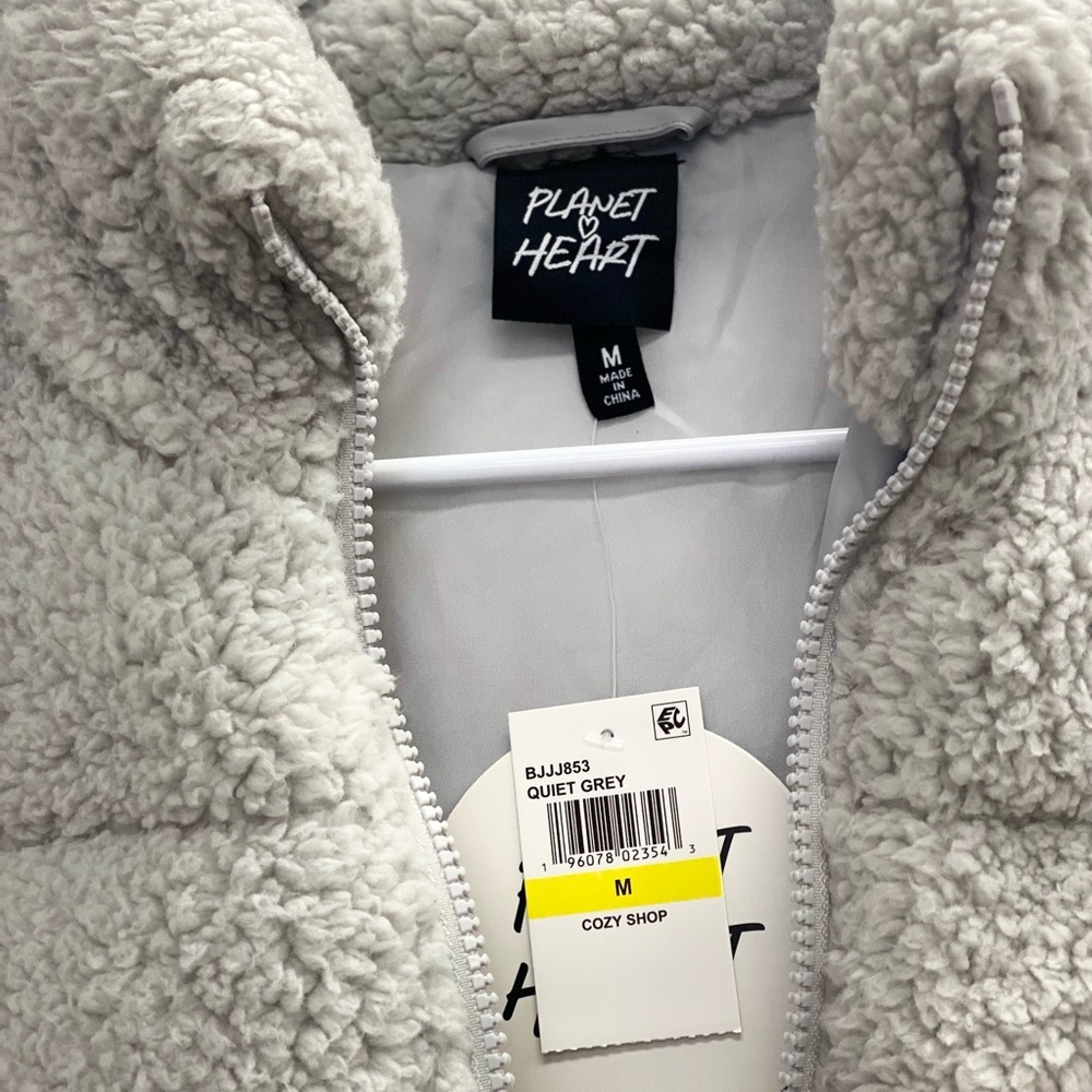 Cozy Gray Sherpa Jacket - Picture 2 of 2